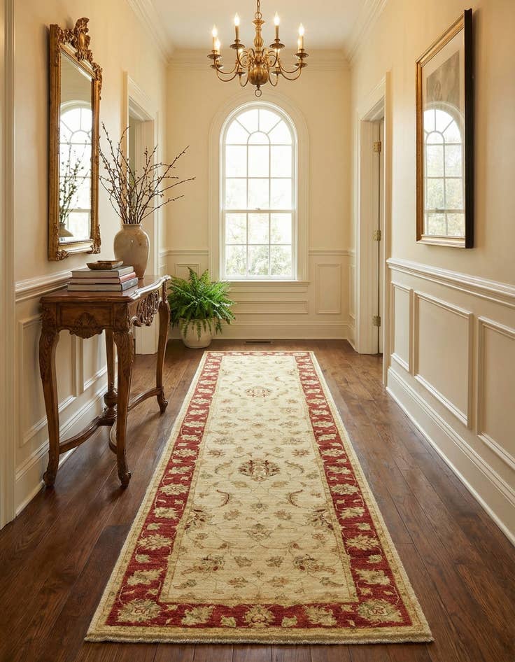 Detail image of 2' 9 x 9' 10 Hand Knotted Peshawar Ziegler Runner Rug