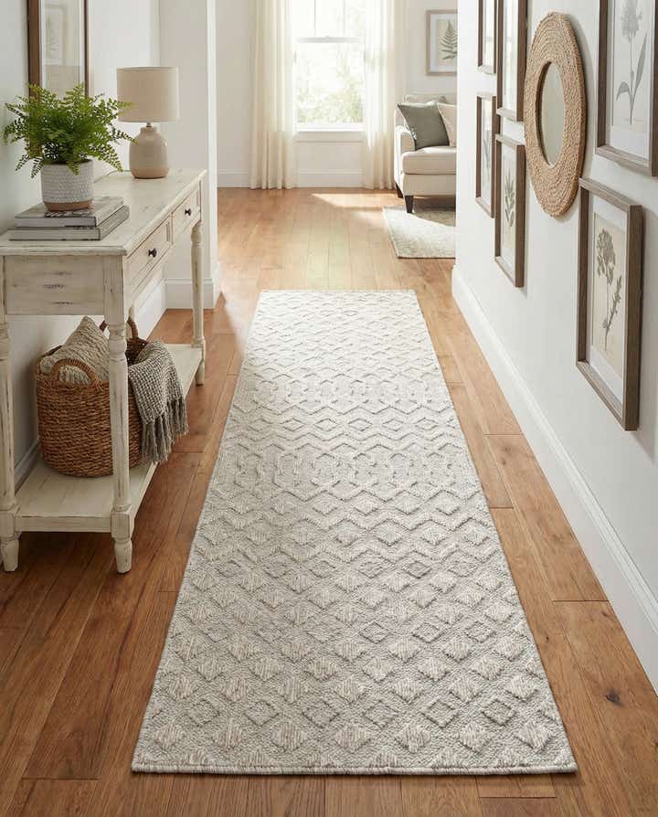 2' x 8' Easy-Clean Trellis Textured Indoor / Outdoor Runner Rug