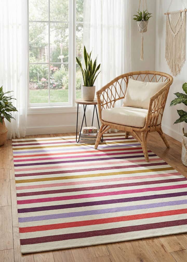 4' x 6' Easy-Clean Ribbon Indoor / Outdoor Rug