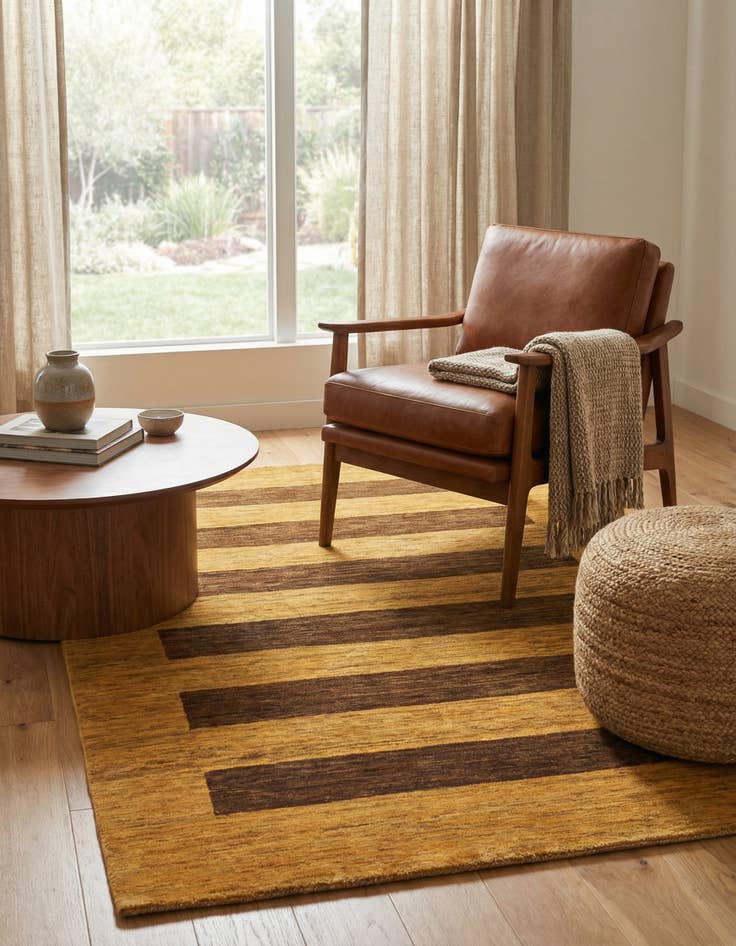 Detail image of 5' x 6' 6 Hand Knotted Modern Ziegler Rug