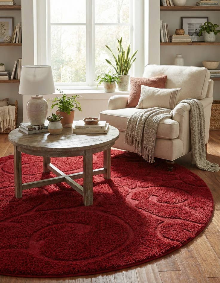 Detail image of  7' 10 x 7' 10 Botanical Shag Round Rug