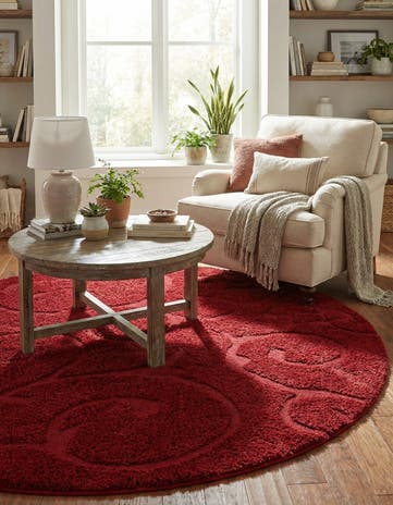 7' 10 x 7' 10 Botanical Shag Round Rug