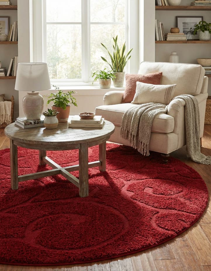 7' 10 x 7' 10 Botanical Shag Round Rug