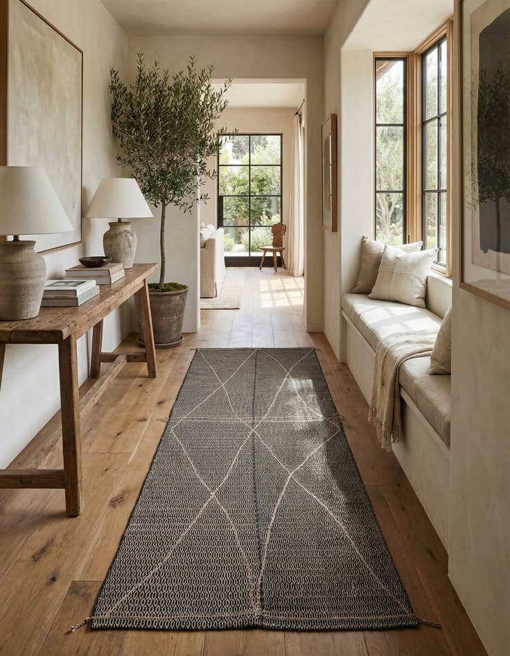 Detail image of 6' 6 x 14' 6  Hand Knotted Moroccan Wool Runner Rug