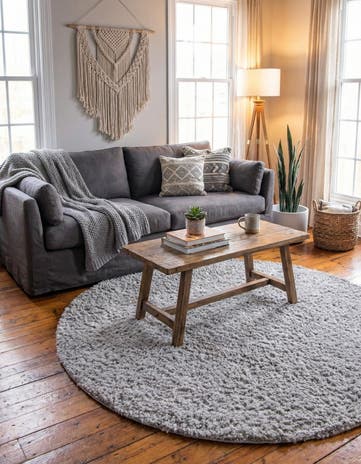 6' x 6' Zermatt Shag Round Rug