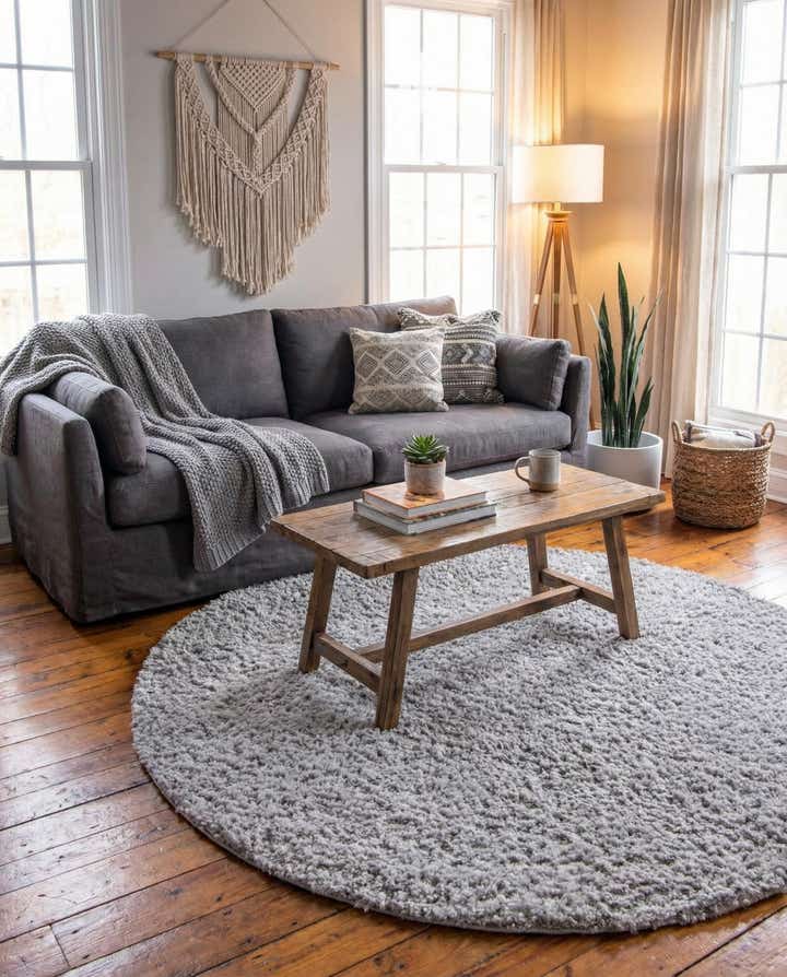6' x 6' Zermatt Shag Round Rug