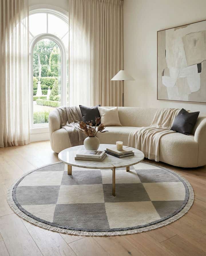 6' 3 x 6' 3 Hand Knotted Darya Wool Round Rug