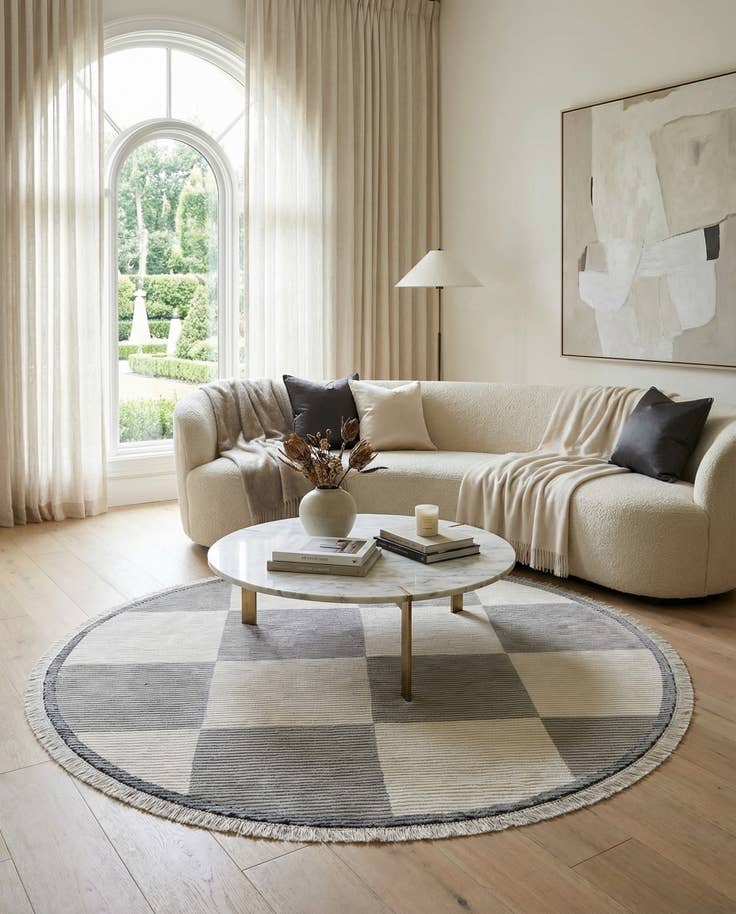 Detail image of 6' 3 x 6' 3 Hand Knotted Darya Wool Round Rug