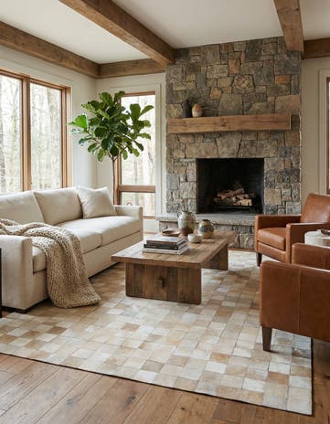 4' 11 x 7' 11 Cowhide Stocks Rug