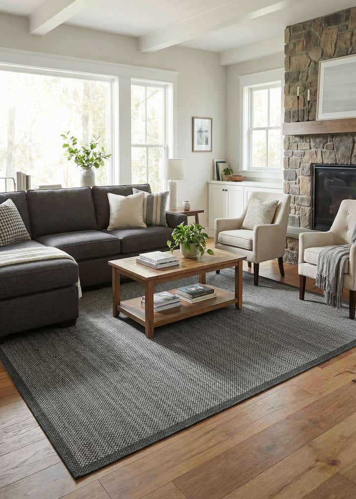 9' x 12' Easy-Clean Border Indoor / Outdoor Rug