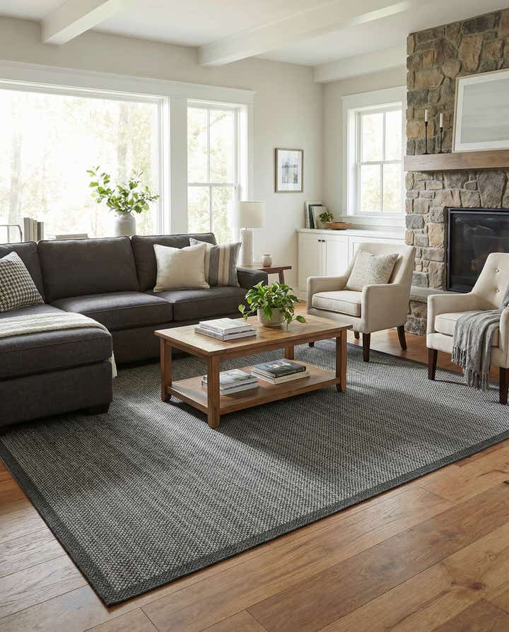 9' x 12' Easy-Clean Border Indoor / Outdoor Rug
