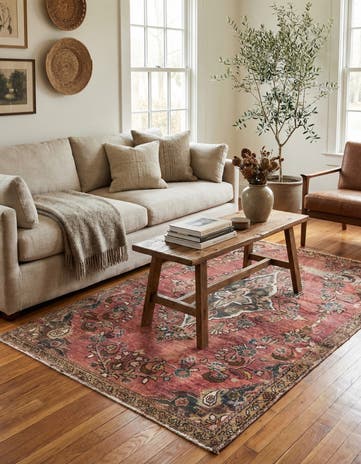 3' 5 x 5' Hand Knotted Ultra Vintage Persian Wool Rug