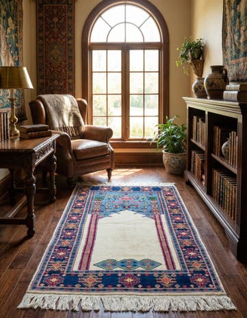 4' x 5' 10 Hand Knotted Lahour Oriental Wool Rug