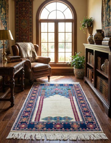 4' x 5' 10 Hand Knotted Lahour Oriental Wool Rug
