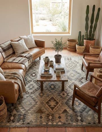5' 7 x 7' 10 Hand Woven Kilim Maymana Wool Rug