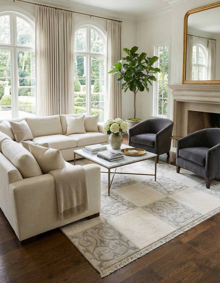 Detail image of 6' 7 x 9' 10  Hand Knotted Darya Wool Rug