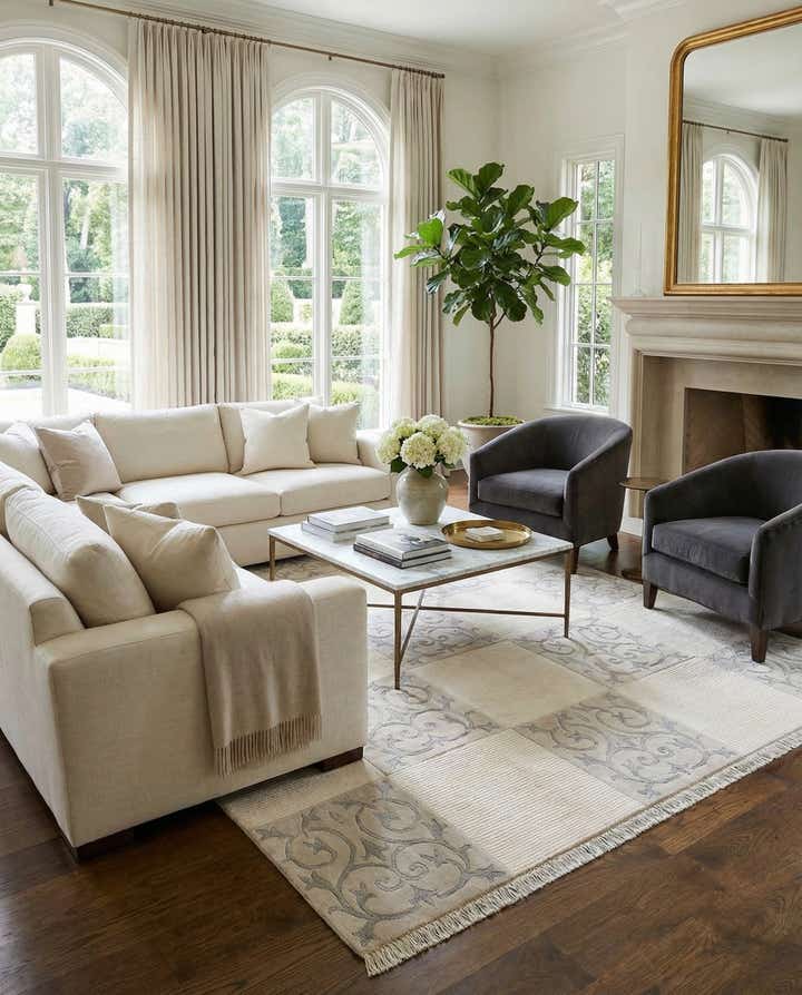 6' 7 x 9' 10 Hand Knotted Darya Wool Rug