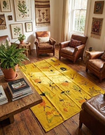 4' 5 x 6' Hand Woven Kilim Suzani Wool Rug