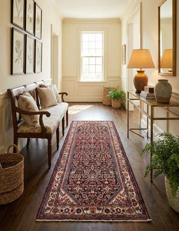 3' 10 x 10' 2 Hand Knotted Hossainabad Persian Wool Runner Rug