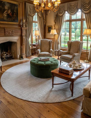 10' x 10' Hand Woven Jill Zarin English Manor Farmhouse Wool Round Rug