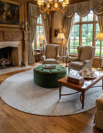 10' x 10' Hand Woven Jill Zarin English Manor Farmhouse Wool Round Rug