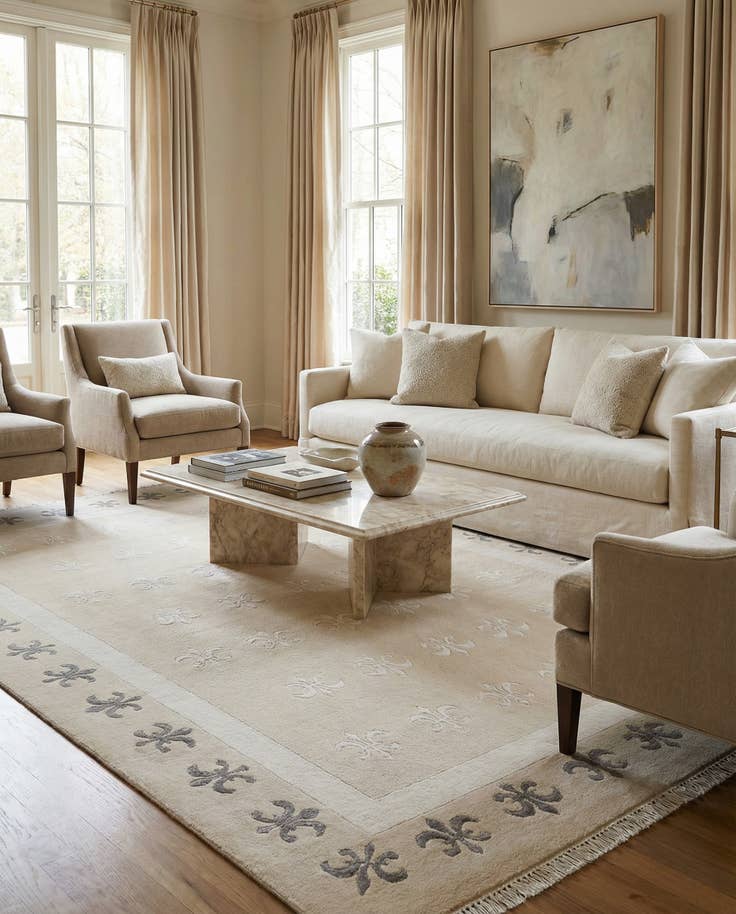 Detail image of 5' 5 x 8' Hand Knotted Darya Wool Rug