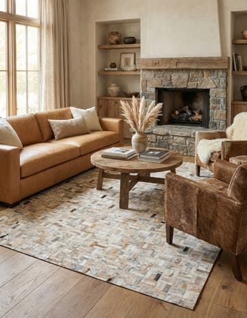 4' 11 x 8' Cowhide Stocks Rug