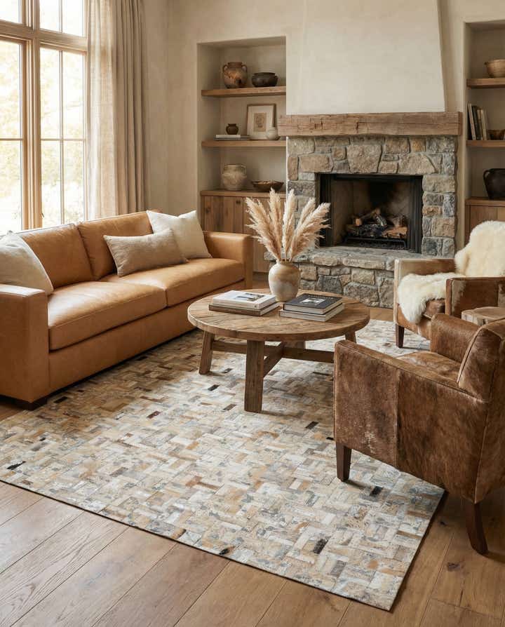 4' 11 x 8' Cowhide Stocks Rug