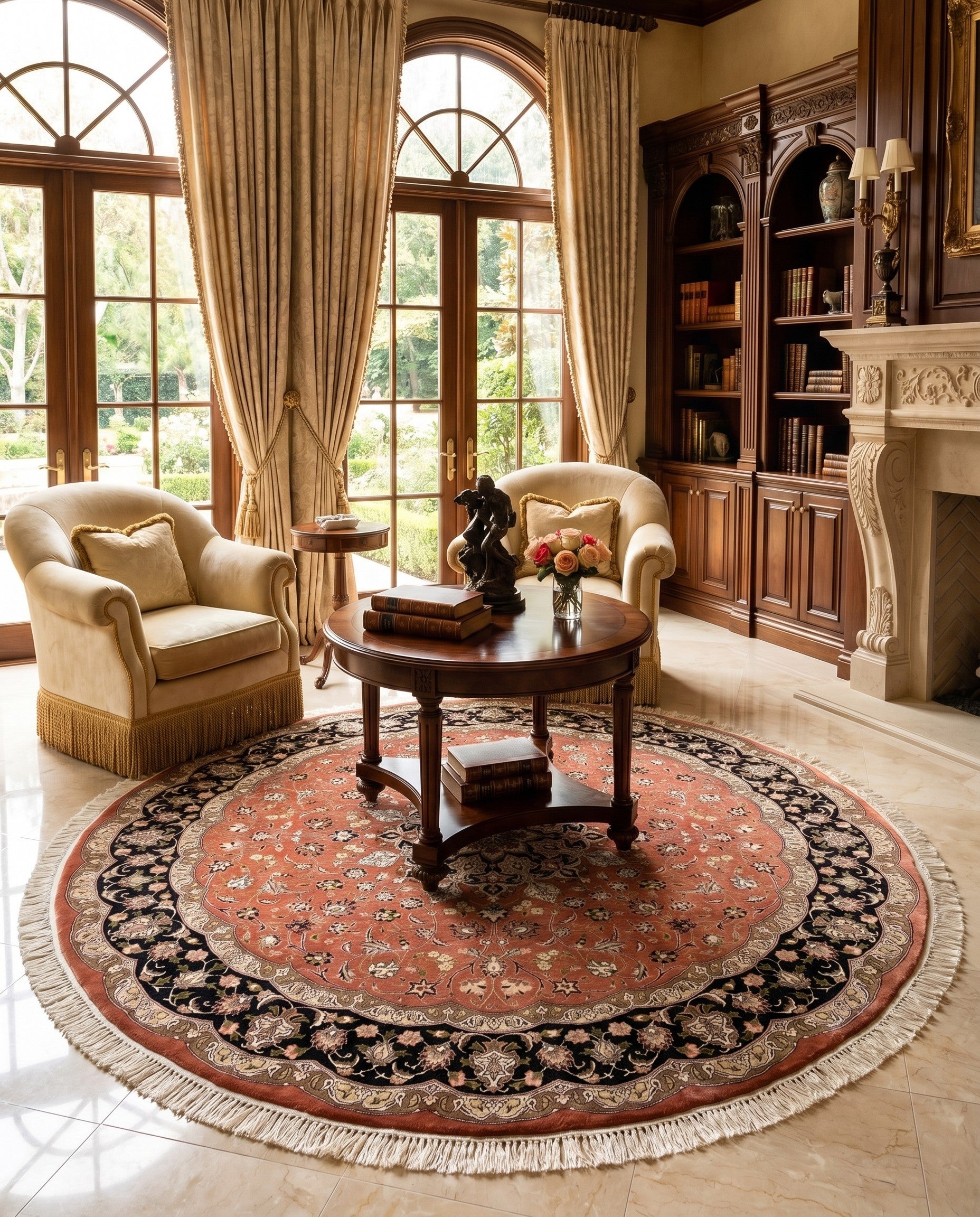 6' 11 x 6' 11 Tabriz Round Rug