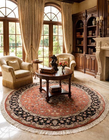 6' 11 x 6' 11 Tabriz Round Rug