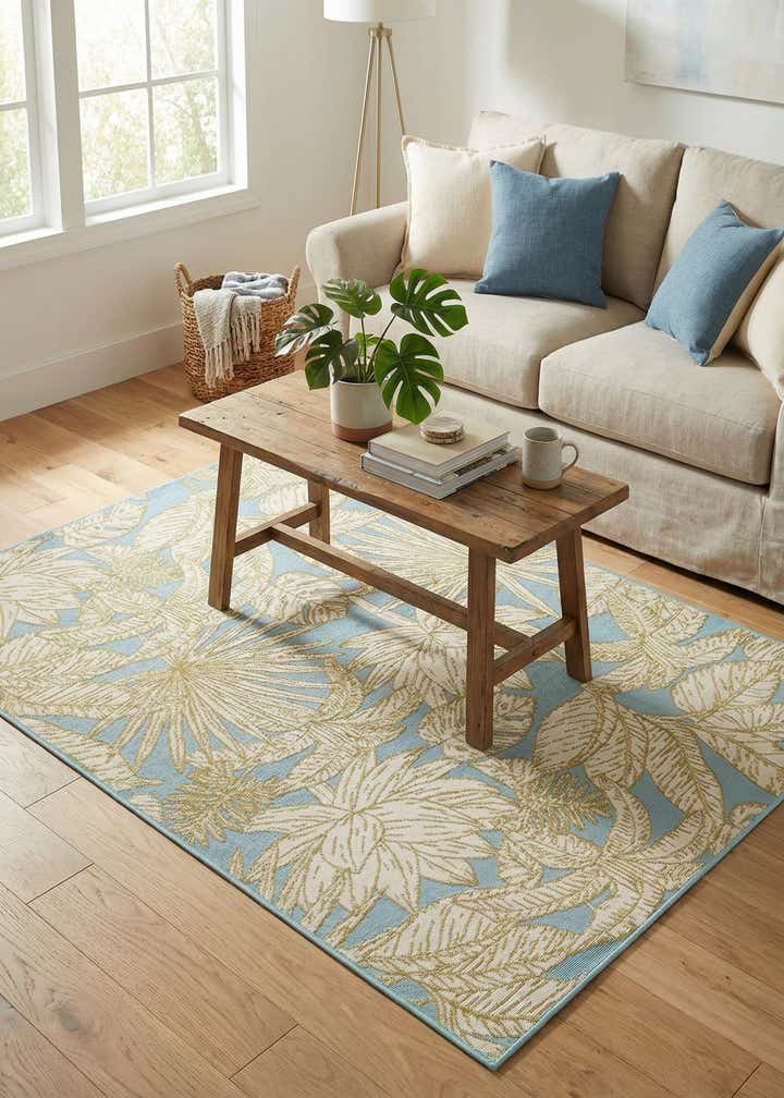 4' x 6' Easy-Clean Botanical Indoor / Outdoor Rug