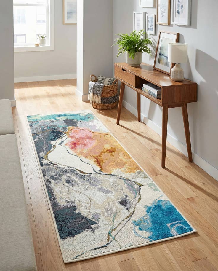 Detail image of 2' x 5' 1 Easy-Clean Modern Indoor / Outdoor Runner Rug