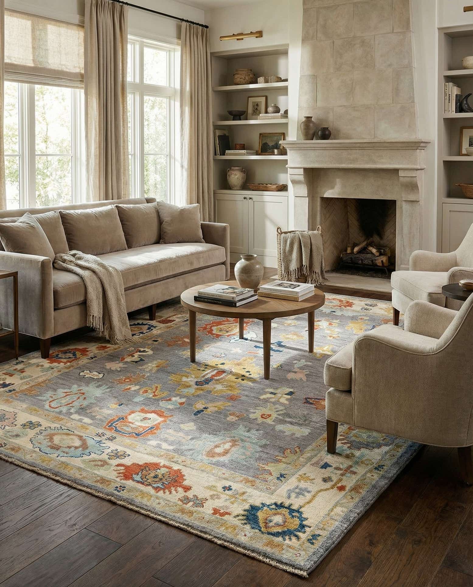 8' 2 x 10' 2 Hand Knotted Oushak Rug