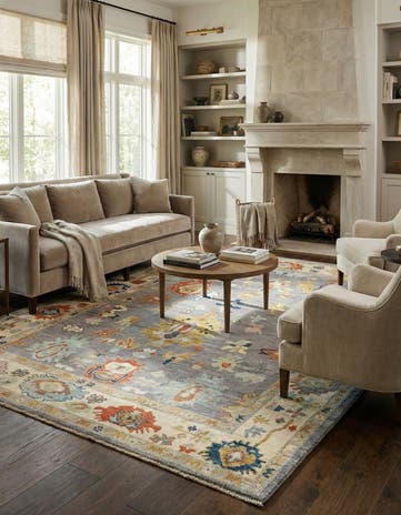 8' 2 x 10' 2 Hand Knotted Oushak Rug