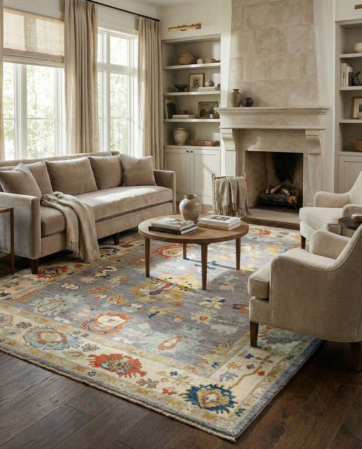 8' 2 x 10' 2 Hand Knotted Oushak Rug