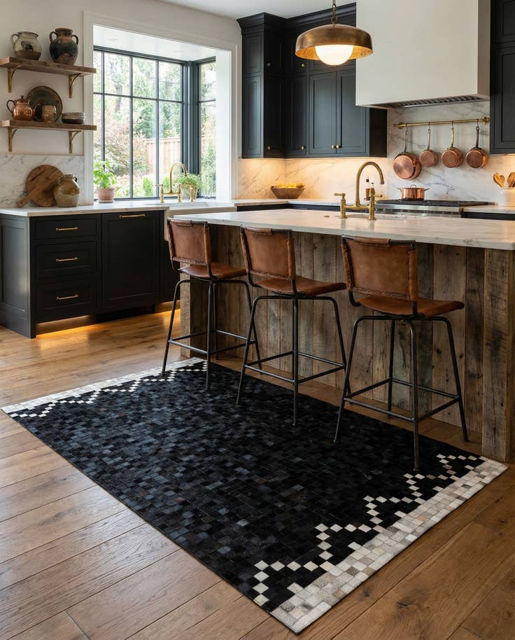 Detail image of 5' x 8' 1 Cowhide - Patchwork Rug