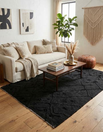 4' 8 x 6' 9 Hand Knotted Moroccan Wool Rug