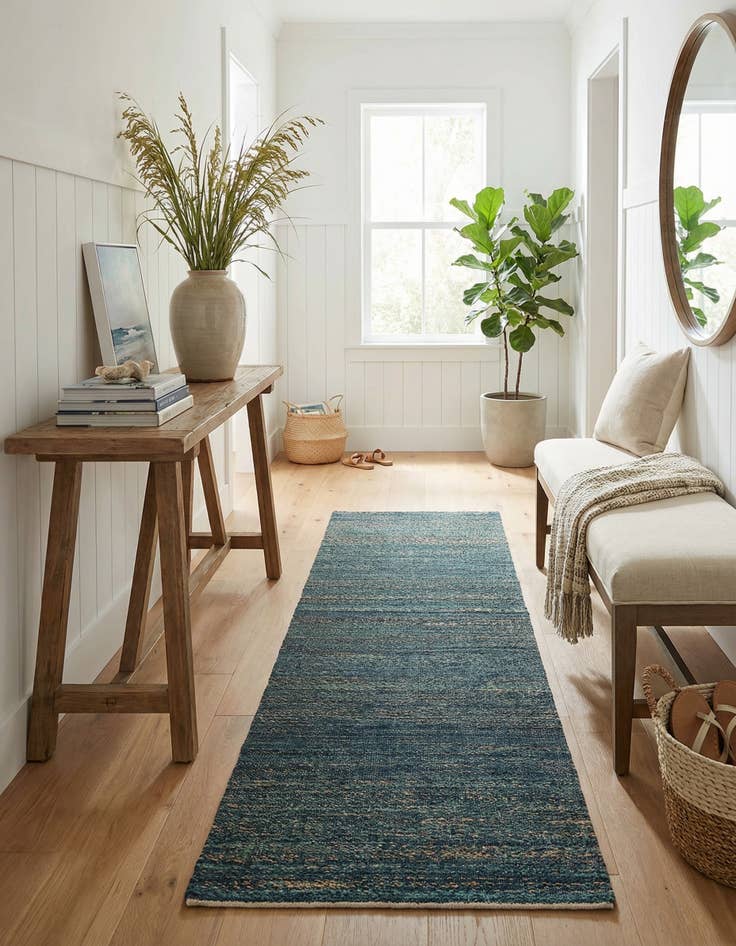 Detail image of 2' 7 x 12' Hand Woven Palm Beach Jute Runner Rug