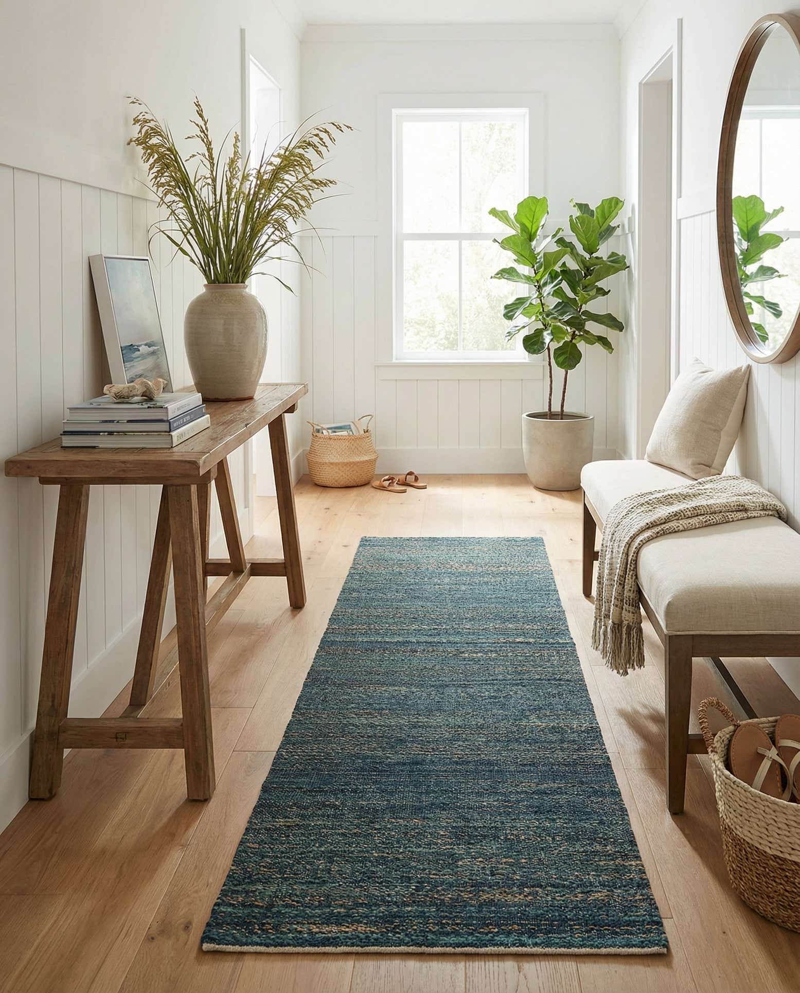 2' 7 x 12' Hand Woven Palm Beach Jute Runner Rug