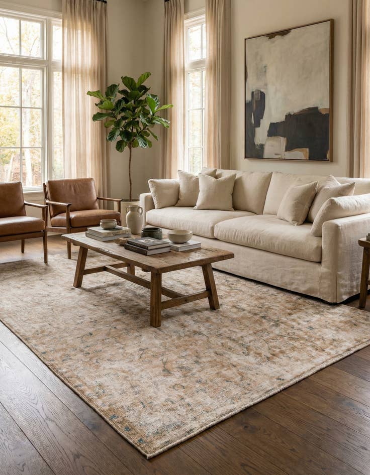 Detail image of  5' 5 x 9' 6  Hand Knotted Ultra Vintage Persian Wool Rug