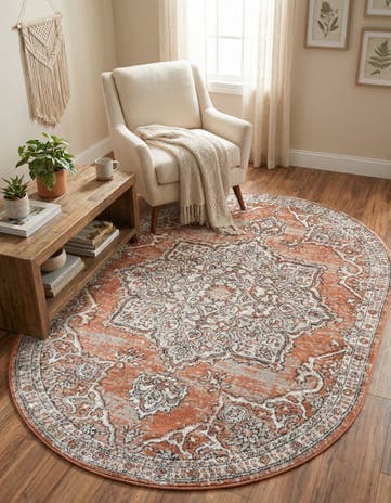 Salmon Pink Nyla Oval Rug