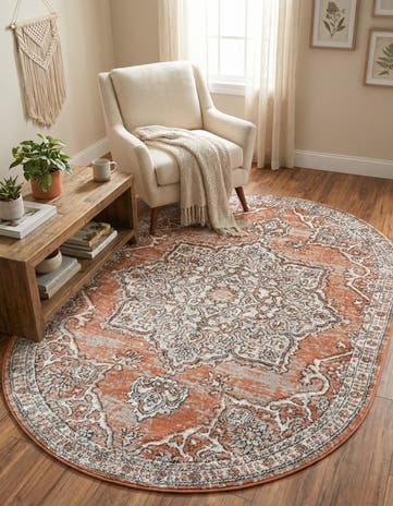 Salmon Pink Nyla Oval Rug
