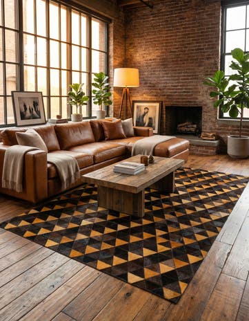 5' x 8' Cowhide Stocks Rug