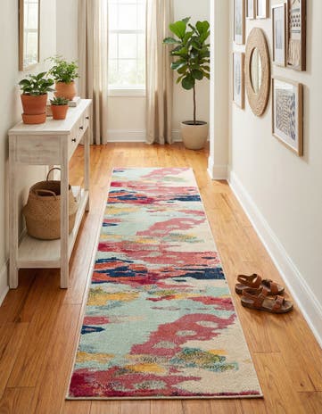 2' 7 x 10' Washable Hyacinth Runner Rug