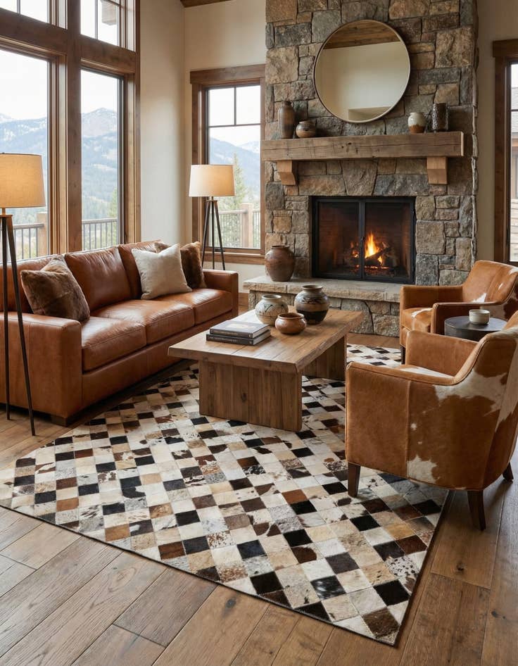 Detail image of 5' 5 x 7' 6 Cowhide Rug