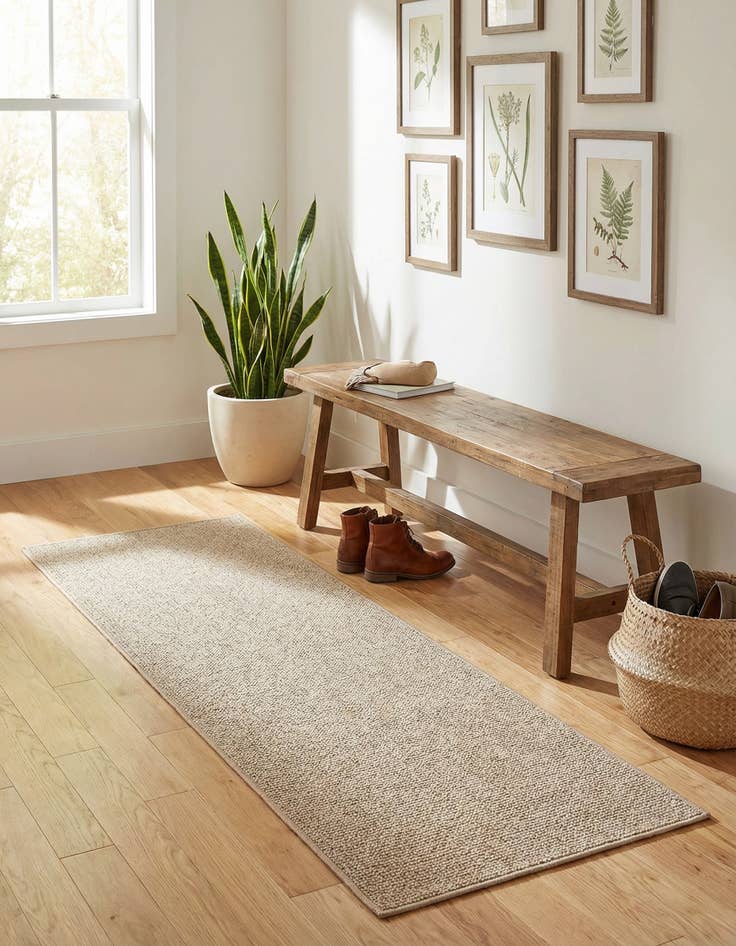 Detail image of 2' x 6'  Washable Solid Indoor / Outdoor Runner Rug