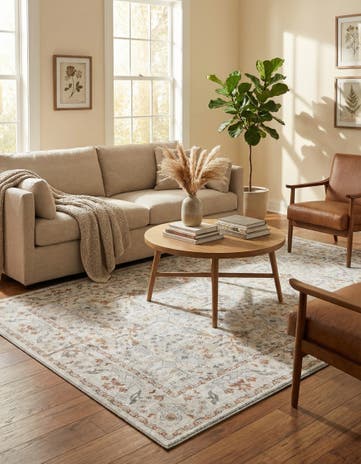 Ivory Washable Timeless Rug