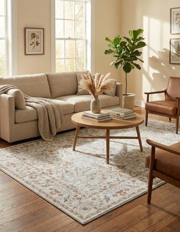 Ivory Washable Timeless Rug