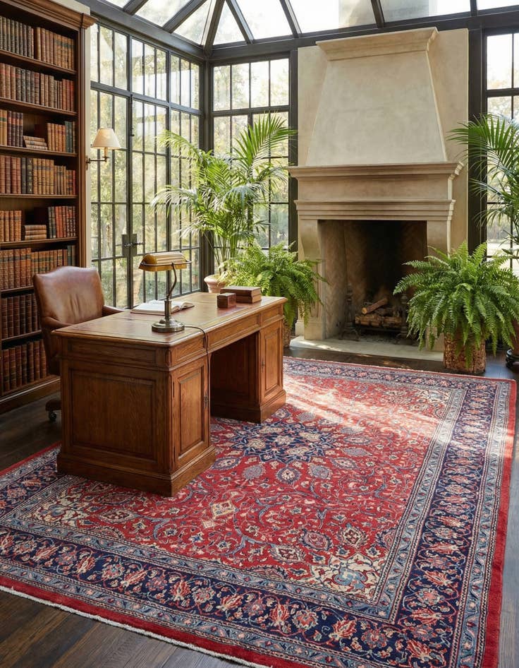 Detail image of 10' x 12' 7 Hand Knotted Sarough Persian Wool Rug