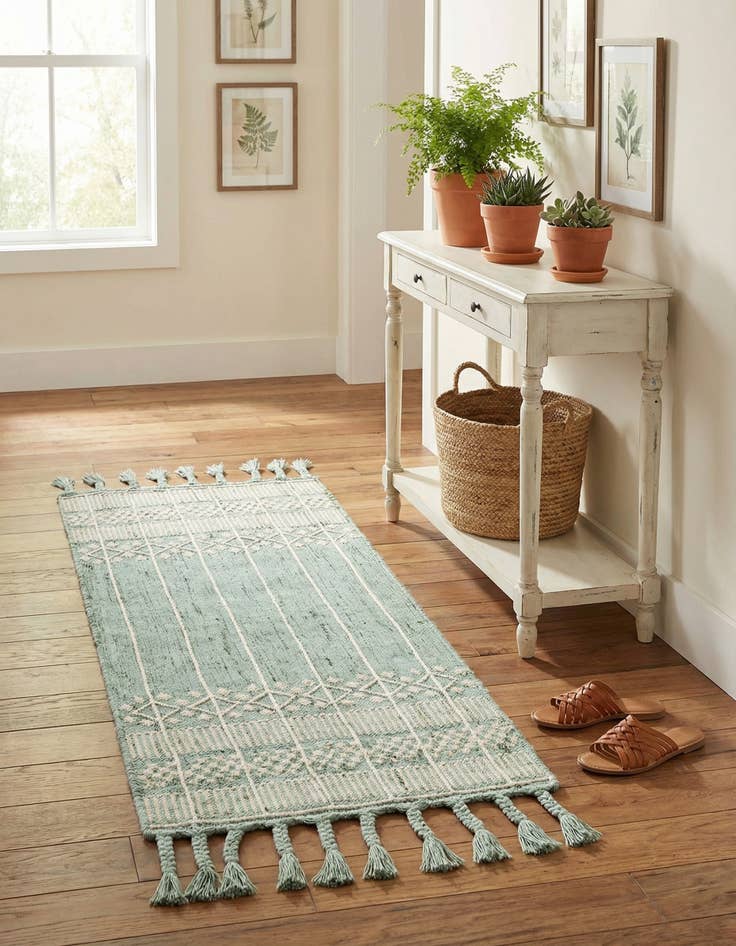 Detail image of 2' 2 x 5' 1 Easy-Clean Eco Bohemian Indoor / Outdoor Runner Rug